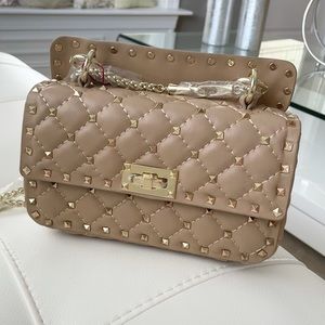 NWT Nude Gold Rockstud Shoulder Crossbody Bag